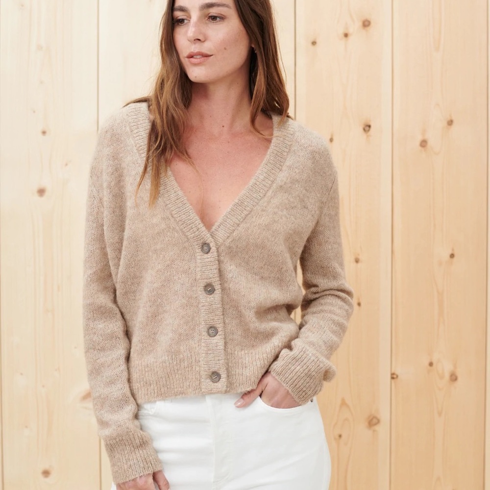 Jenni Kayne boyfriend cardigan, NWT XS almond